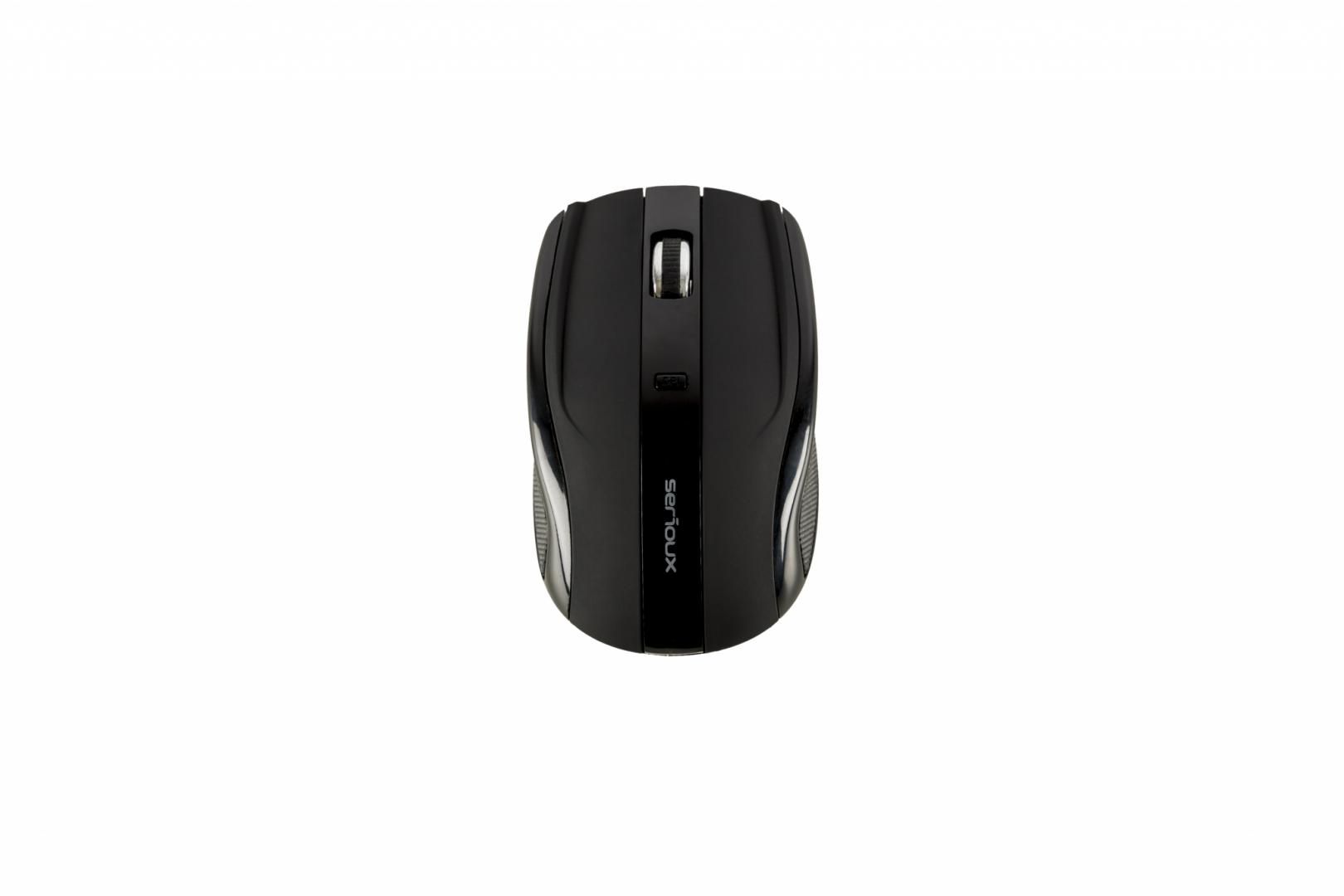 Mouse Serioux, Rainbow 400, fara fir, USB, senzor optic, distanta de operare; 10m, precizie: 1000/1600DPI ajustabila, 4 butoane, 2x baterie AAA, sisteme de operare: Windows / Mac OS / Linux, negru_5