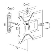 SUPORT de perete LOGILINK, pt 1 TV/monitor plat, diag. max 42 inch, inclinare, pivotare, max 25 Kg, 