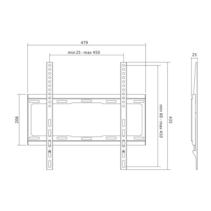 SUPORT de perete LOGILINK, pt 1 TV/monitor plat, diag. max 55 inch, fix, max 40 Kg, 