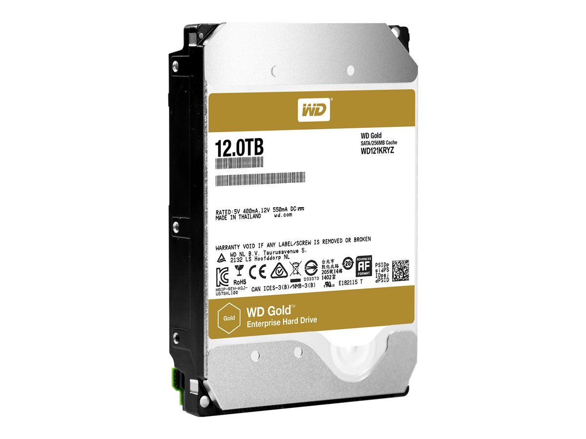 WD Gold 12TB HDD 7200rpm 6Gb/s serial ATA sATA 256MB cache 3.5inch intern RoHS compliant Enterprise Bulk_2