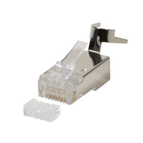 MUFA RJ-45 LOGILINK pt. cablu UTP, FTP, SFTP, Cat5e | Cat6 | Cat6a | Cat7 | Cat7a | Cat8.1, RJ-45 (T), ecranat, plastic cu metal, 50 buc, 