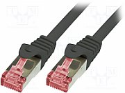 PATCH CORD S/FTP LOGILINK Cat6, LSZH, cupru, 0.25 m, negru, AWG27, dublu ecranat 