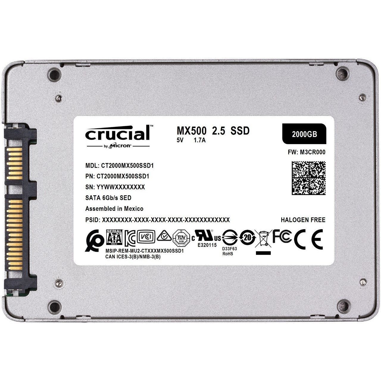 CRUCIAL MX500 2TB SSD, 2.5'' 7mm, SATA 6 Gb/s, Read/Write: 560/510 MB/s, Random Read/Write IOPS 95k/90k, with 9.5mm adapter_4