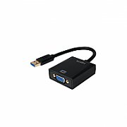 CABLU video LOGILINK, adaptor USB 3.0 (T) la VGA (M), 10cm, rezolutie maxima Full HD (1920 x 1080) la 60 Hz, negru, 