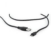 CABLU alimentare si date GEMBIRD, pt. smartphone, USB 2.0 (T) la Micro-USB 2.0 (T), 1.8m, spiralat, conectori auriti, alb, 