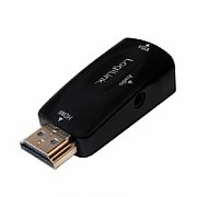 ADAPTOR video LOGILINK, splitter HDMI (T) la VGA (M) + Jack 3.5mm (M), rezolutie maxima Full HD (1920 x 1080) la 30Hz, black, 