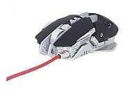 MOUSE GEMBIRD, gaming, cu fir, USB, optic, 4000 dpi, butoane/scroll 7/1, iluminare, butoane programabile, negru / gri, 