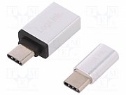 ADAPTOR LOGILINK, pt. smartphone, USB 3.1 Type-C (T) la Micro-USB 2.0 (M) sau USB 3.0 (M), argintiu, 