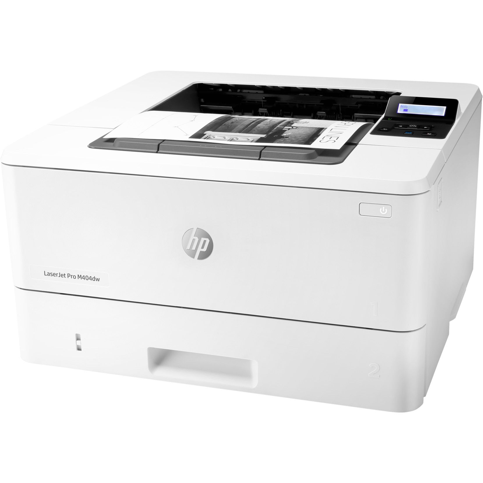 Imprimanta laser monocrom HP LaserJet Pro M404dw Printer; A4, max 38ppm, 600x600dpi (4800x600 enhanced dpi black), 256MB RAM, procesor 1200MHz, fpo 6.3 sec (ready); HP PCL 6, HP PCL 5c, HP postscript level 3 emulation, PDF, URF, PWG Raster; tavi 100+250 co_2