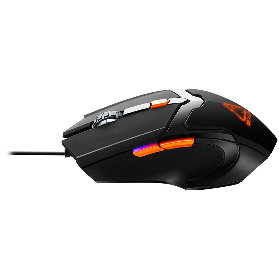 CANYON Vigil GM-2 Optical Gaming Mouse with 6 programmable buttons, Pixart optical sensor, 4 levels of DPI and up to 3200, 3 million times key life, 1.65m PVC USB cable,rubber coating surface and colorful RGB lights, size:125*75*38mm, 140g_3