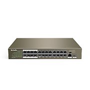 Tenda  | TEF1126P-24-250W |  Switch | POE | Porturi 1 Gigabit , 24 10/100 Mbps PoE, 1 Combo SFP | 230 W | CCTV | Protectie fulger_2