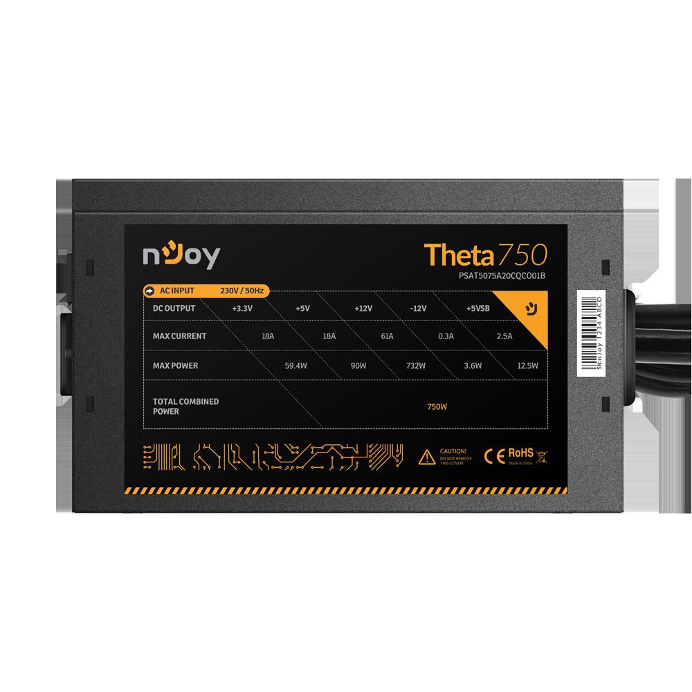 nJoy | Theta 750 | PSAT5075A20CQCO01B | 750 W | Activa | 1 x 20+4 pin ATX, 1 x 4+4 pin ATX 12V | 2 x 6+2 pin PCI-E, 5 x SATA, 3 x 4 pin Molex | PFC active | OCP / OVP / SCP / OPP | Semi-modular | Corescpunde cu 80 Plus Bronze_5