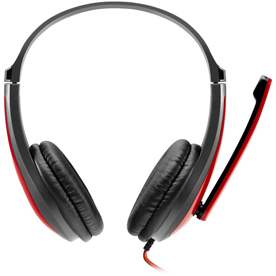 CANYON HSC-1 basic PC headset with microphone, combined 3.5mm plug, leather pads, Flat cable length 2.0m, 160*60*160mm, 0.13kg, Black-red_2