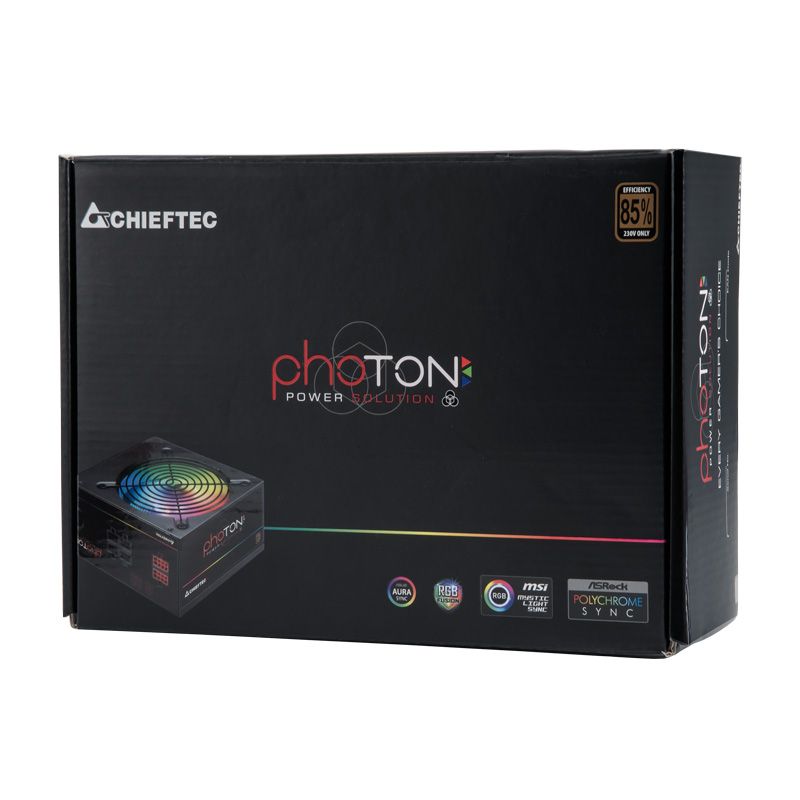 SURSA CHIEFTEC 650W (real), Photon series, modulara, fan 12cm RGB, compatibila 80PLUS Bronze, &gt;85% eficienta, 1x CPU 4+4, 4x PCI-E (6+2), 6x SATA 