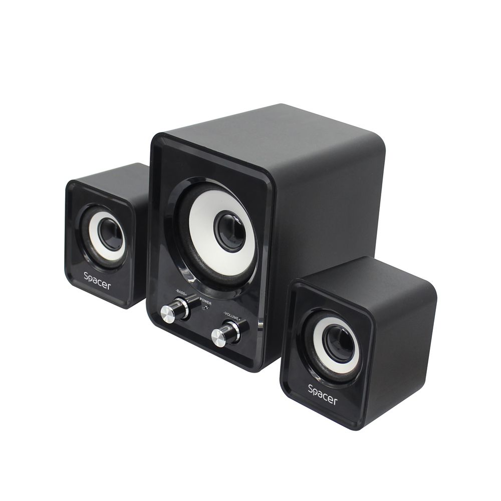 BOXE SPACER 2.1, RMS:  11W (2 x 3W + 5W), control volum, USB power, black, 