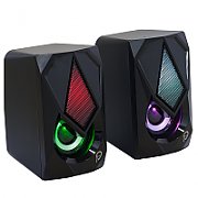 BOXE SPACER Gaming 2.0, RMS:  6W (2 x 3W), control volum, 4 x LED, USB power, black, 