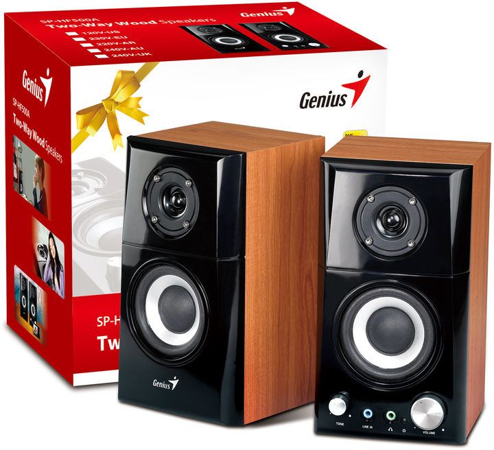 BOXE GENIUS 2.0, RMS: 20W (2 x 10W), amplificare integrata, black&amp;cherry wood, 