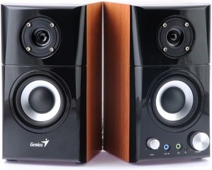 BOXE GENIUS 2.0, RMS: 20W (2 x 10W), amplificare integrata, black&amp;cherry wood, 