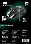 MOUSE  Spacer, PC sau NB, cu fir, USB, optic, 800 dpi, butoane/scroll 3/1, , negru, 