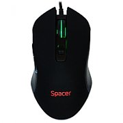 MOUSE  Spacer - gaming, gaming, cu fir, USB, optic, 2400 dpi, butoane/scroll 6/1, iluminare, negru, 