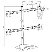 SUPORT de birou LOGILINK, pt 4 TV/monitor plat, diag. max 32 inch, rotatie, inclinare, pivotare, orizontala, verticala, totala, max 8 Kg x 4, 