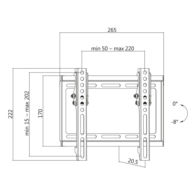 SUPORT de perete LOGILINK, pt 1 TV/monitor plat, diag. max 55 inch, inclinare, max 35 Kg, 