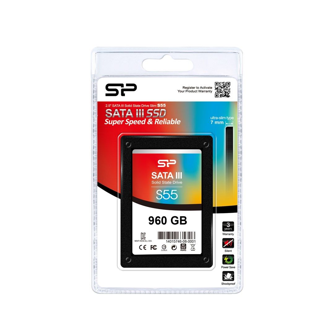 SILICONPOW SP960GBSS3S55S25 Silicon Power SSD Slim S55 960GB 2.5, SATA III 6GB/s, 560/530 MB/s, 7mm_3