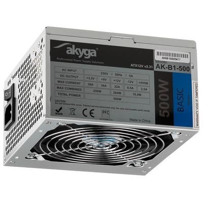 AKY AK-B1-500E Akyga Basic ATX Power Supply 500W AK-B1-500E Fan12cm P4 3xSATA_3