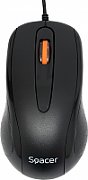 MOUSE  Spacer, PC sau NB, cu fir, USB, optic, 1000 dpi, butoane/scroll 3/1, , negru, 