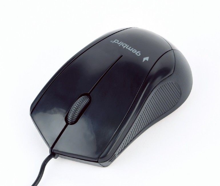 MOUSE GEMBIRD, PC sau NB, cu fir, USB, optic, 1000 dpi, butoane/scroll 3/1, , negru, 