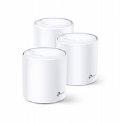 TP-Link AX3000 whole home mesh Wi-Fi 6 System, Deco X60(3-pack);  Standarde Wireless: IEEE 802.11 ax/ac/n/a 5 GHz, IEEE 802.11 ax/n/g/b 2.4 GHz, 2 LAN/WAN Gigabit Ethernet Ports, Qualcomm 1 GHz Quad-core CPU, 4 internal antennas per Deco unit, 2402 Mbps (5 GHz), 574 Mbps (2.4 GHz)._1