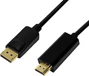 CABLU video LOGILINK, adaptor DisplayPort (T) la HDMI (T), 5m, conectori auriti, rezolutie maxima 4K UHD (3840 x 2160) la 30 Hz, negru, 