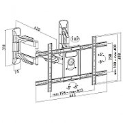 STAND de perete, colt de camera LOGILINK, pt 1 TV/monitor plat, curbat, diag. max 70 inch, inclinare, pivotare, orizontala, max 45 Kg, 