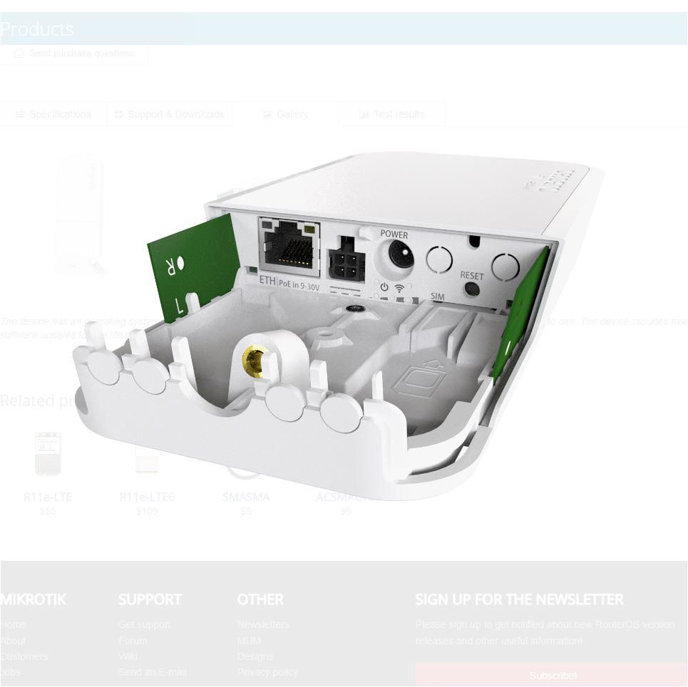 MIKROTIK wAP R Access Point RBwAPR-2nD 2.4GHz Mini PCI-e 1x RJ45 100Mb/s_2