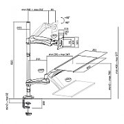 SUPORT de birou LOGILINK, pt 1 TV/monitor plat, diag. max 27 inch, rotatie, inclinare, pivotare, max 9 kg, 