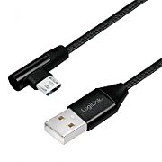 CABLU adaptor LOGILINK, pt. smartphone, Micro-USB (T) la USB 2.0 (T), 0.3 m, negru, 