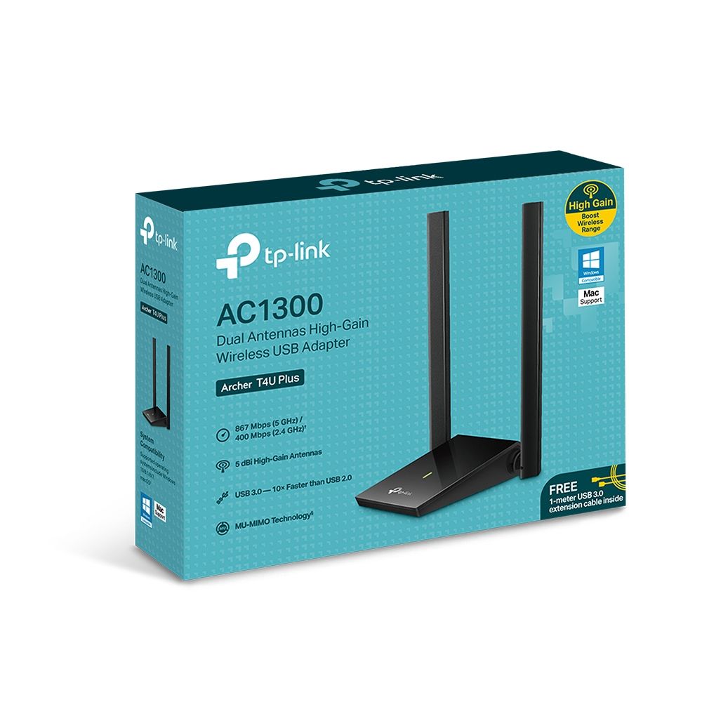 Adaptor wireless TP-Link, AC1300 Dual-band, 867/400Mbps,USB3.0,2× antene externe High-Gain 5 dBi, Standarde Wireless: IEEE 802.11b/g/n 2.4 GHz, IEEE 802.11a/n/ac 5 GHz, WEP, WPA/WPA2, WPA-PSK/WPA2-PSK._6