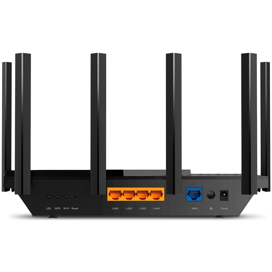 TP-LINK AX5400 Dual-Band Gigabit WI-FI6 Router, Standards: IEEE 802.11ax/ac/n/a 5 GHz, IEEE 802.11ax/n/b/g 2.4 GHz, 5 GHz: 4804 Mbps (802.11ax), 2.4 GHz: 574 Mbps (802.11ax), 6× Fixed High-Performance Antennas, 4×4 MU-MIMO, 1.5 GHz Triple-Core CPU, 1× Gigabit WAN Port, 4× Gigabit LAN Ports._4