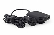 ALIMENTATOR auto GEMBIRD, 4 x USB, pt. bricheta auto 2 x USB, pt. bancheta din spate 2 x USB, 1.8m cablu, maxim 9.6A, black, 