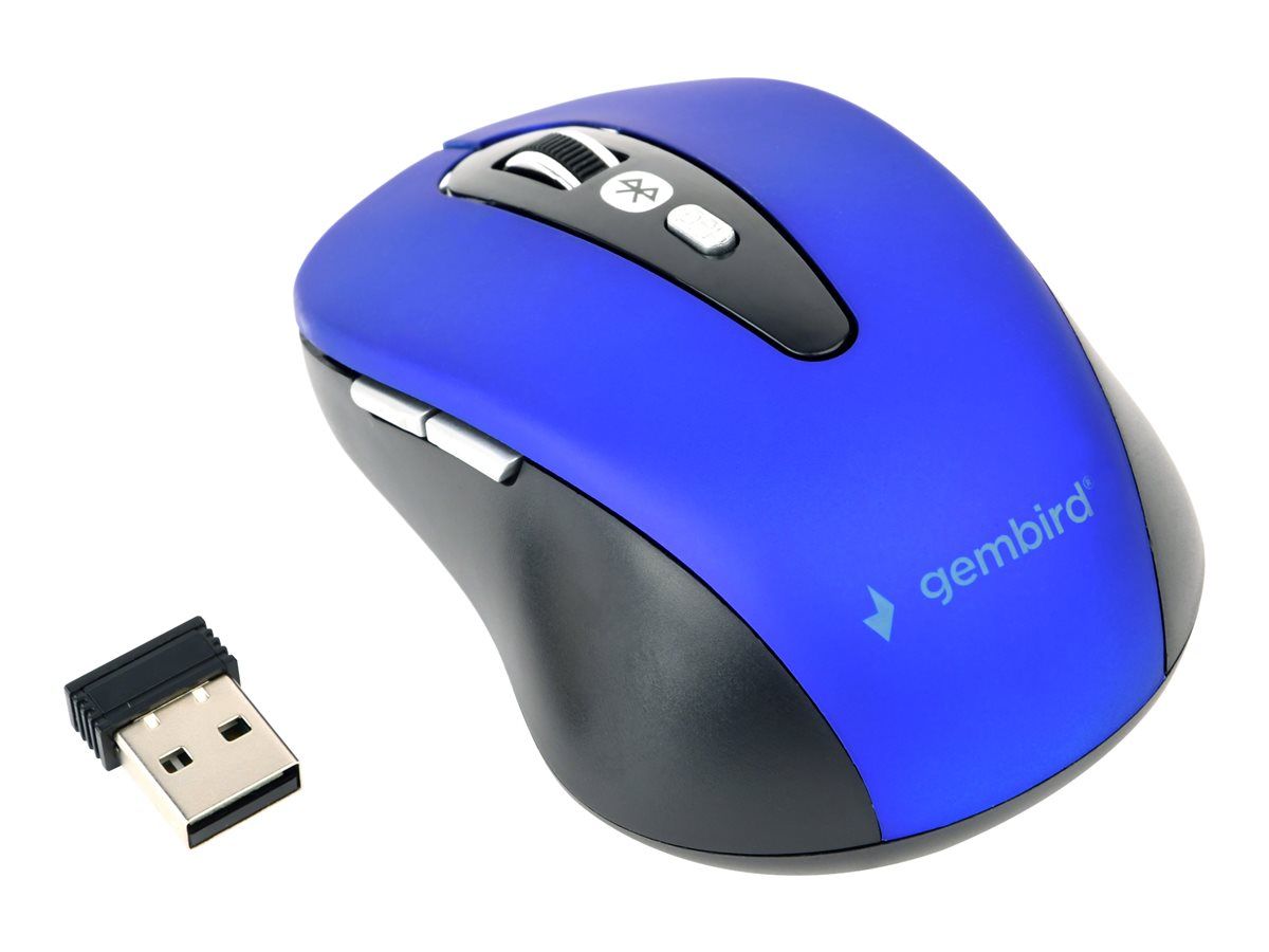 MOUSE GEMBIRD, PC sau NB, wireless, 2.4GHz, optic, 1600 dpi, butoane/scroll 4/1, , negru / albastru, 