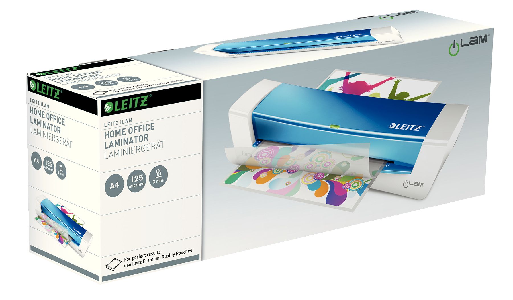 Laminator Leitz iLAM A4 Home Office, albastru, 