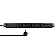 PDU LOGILINK 1U pt. rack 19 inch, 8 prize IEC, intrare IEC, max 16 A, protectie supratensiune, 2 m, 