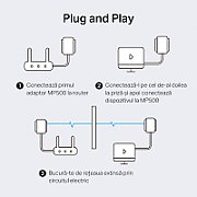 KIT ADAPTOR si AMPLIFICATOR POWERLINE MERCUSYS, tehnologie AV2, AV1000, pana la 1000 mBPS, RJ-45 x 1 porturi 10/100/1000 Mbps, 2 buc, 