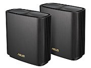 Asus Tri band large home Mesh ZENwifi system, XT8 2 pack; Black, 1.5 GHz quad- core processor, 256 MB Flash, 512 MB RAM ; Network Standard: IEEE: IEEE 802.11a, IEEE 802.11b, IEEE 802.11g, IEEE 802.11n, IEEE 802.11ac, IEEE 802.11ax, IPv4, IPv6; Antenna: 6x internal antennas; Transmit/Receive: 2.4 GHz_1