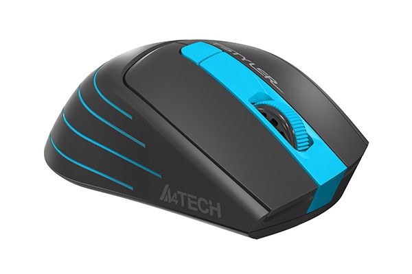 MOUSE A4tech, gaming, wireless, 2.4GHz, optic, 2000 dpi, butoane/scroll 6/1, buton selectare viteza, negru / albastru, 