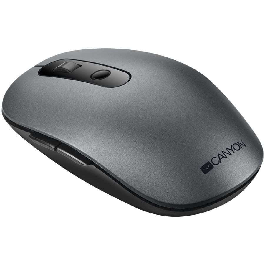 Canyon 2 in 1 Wireless optical mouse with 6 buttons, DPI 800/1000/1200/1500, 2 mode(BT/ 2.4GHz), Battery AA*1pcs, Grey, 65.4*112.25*32.3mm, 0.092kg_2