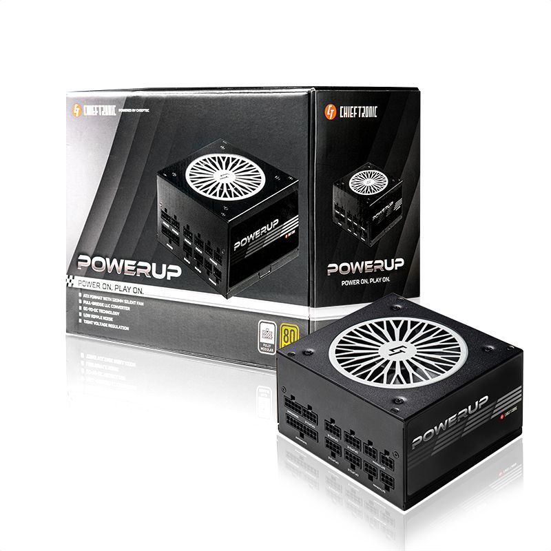 SURSA CHIEFTEC PowerUp Series, 850 W, modulara, ATX 12V V2.53, fan 120 mm x 1, 80 Plus Gold, 