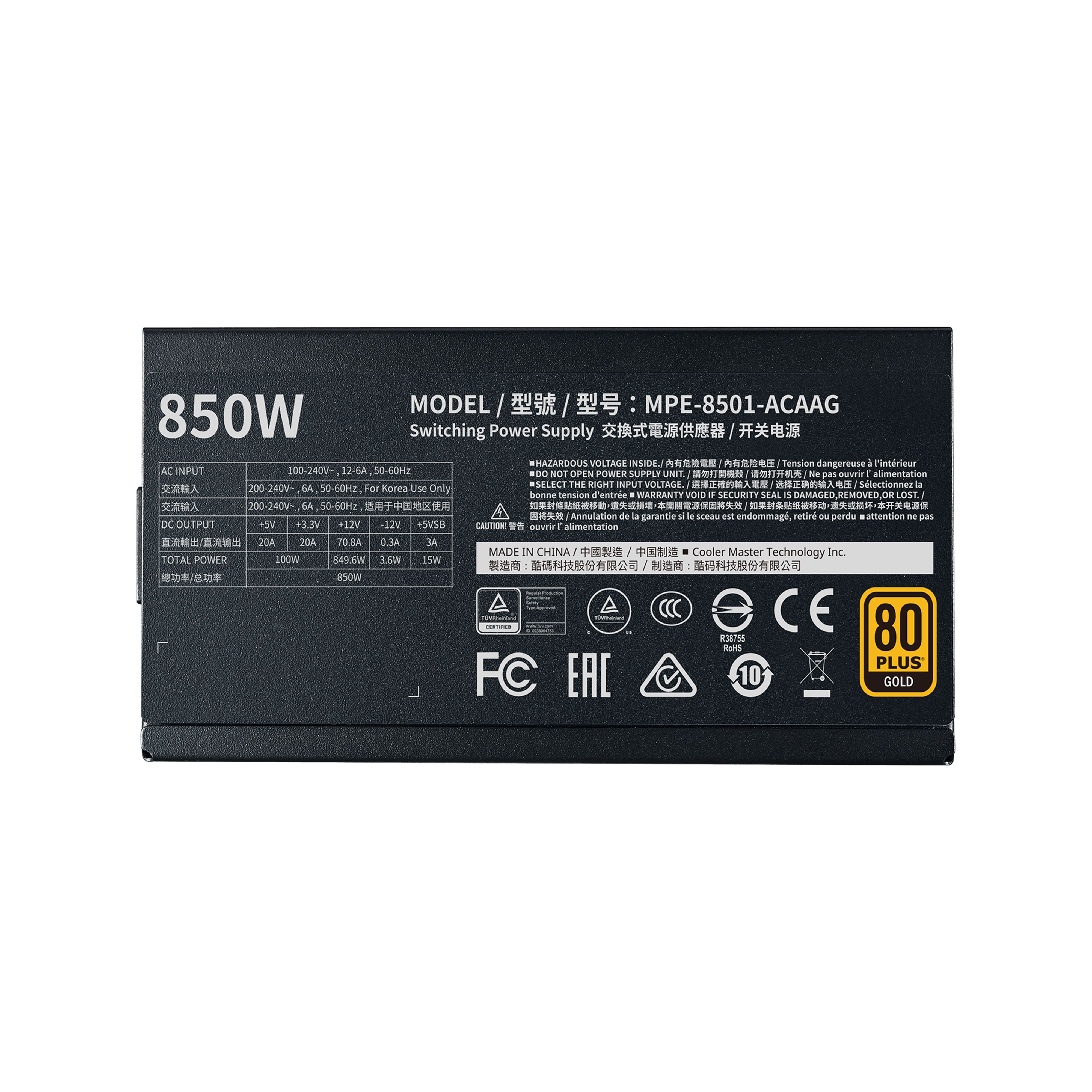 COOLER MASTER PSU MWE Gold-v2 850W 80+ Gold modular_3