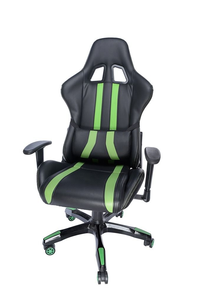 SCAUN GAMING SPACER imitatie piele, black & green, brate ajustabile, greutate max. 120kg, dimensiuni 69.5*77.5*126~132cm 