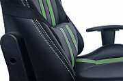 SCAUN GAMING SPACER imitatie piele, black & green, brate ajustabile, greutate max. 120kg, dimensiuni 69.5*77.5*126~132cm 